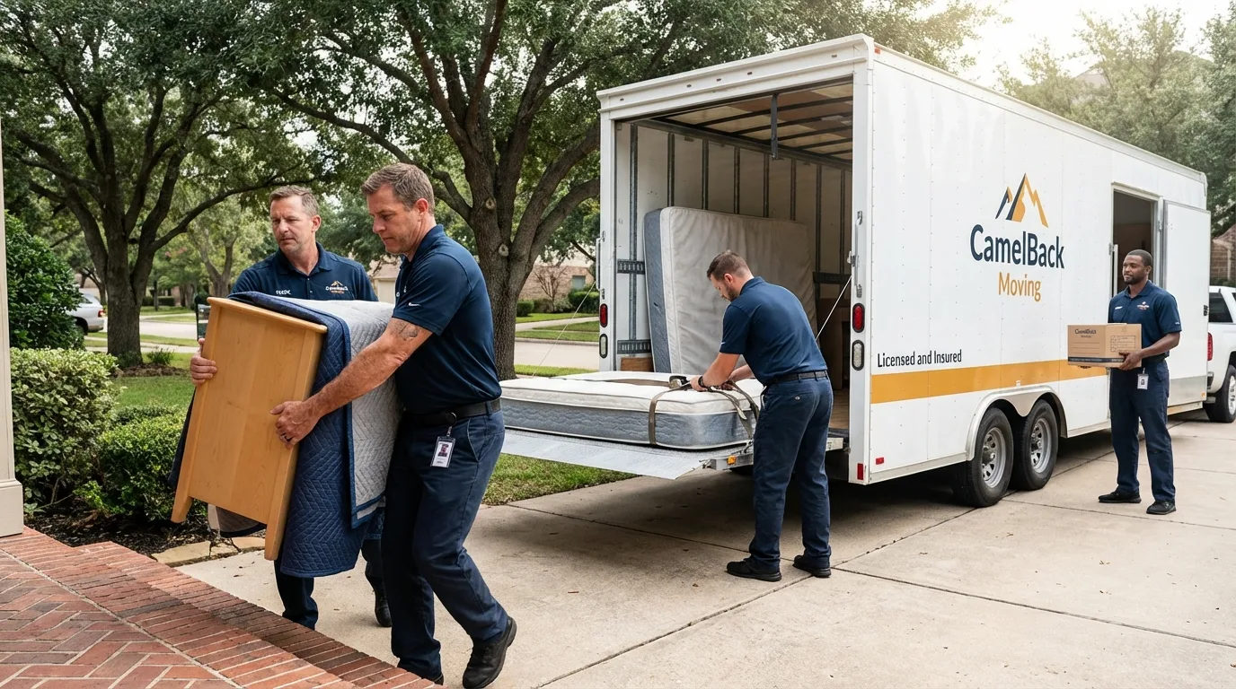 Crew loading residential truck for cross-state move from Newport, PA
