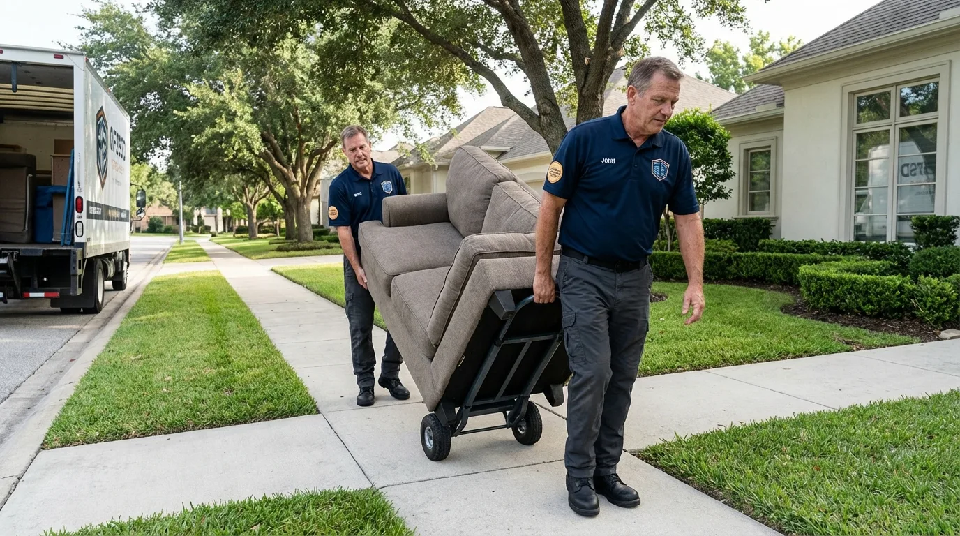 Local residential moving crew loading furniture in Newport, PA